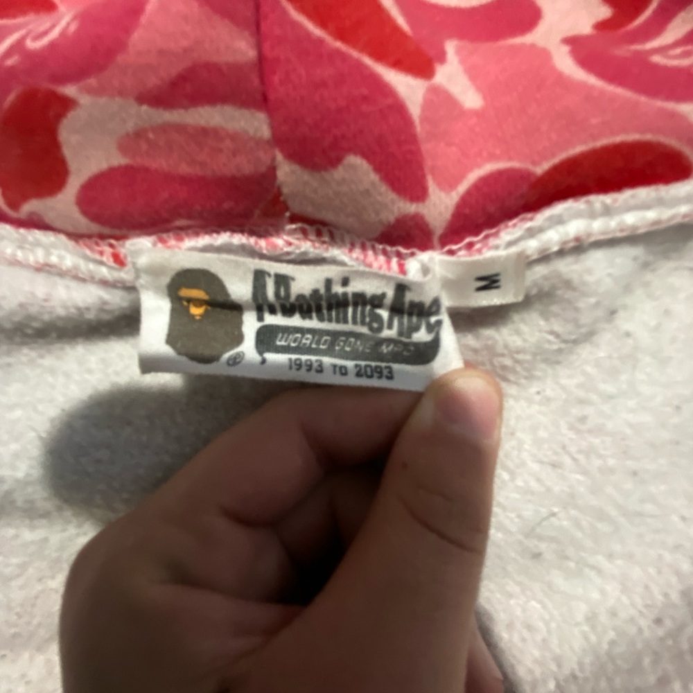 A Bathing Ape Pink and Red Hoodie